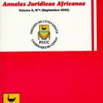 Annales juridiques africaines vol.2/n.1. (Sept.2020)